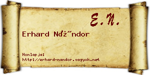 Erhard Nándor névjegykártya