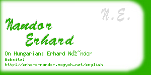 nandor erhard business card